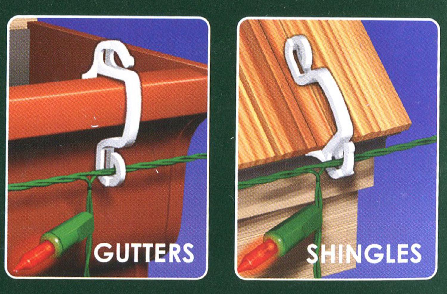 100ct outdoor gutter or siding hooks for hanging icicle 100ct outdoor gutter or siding hooks for hanging icicle