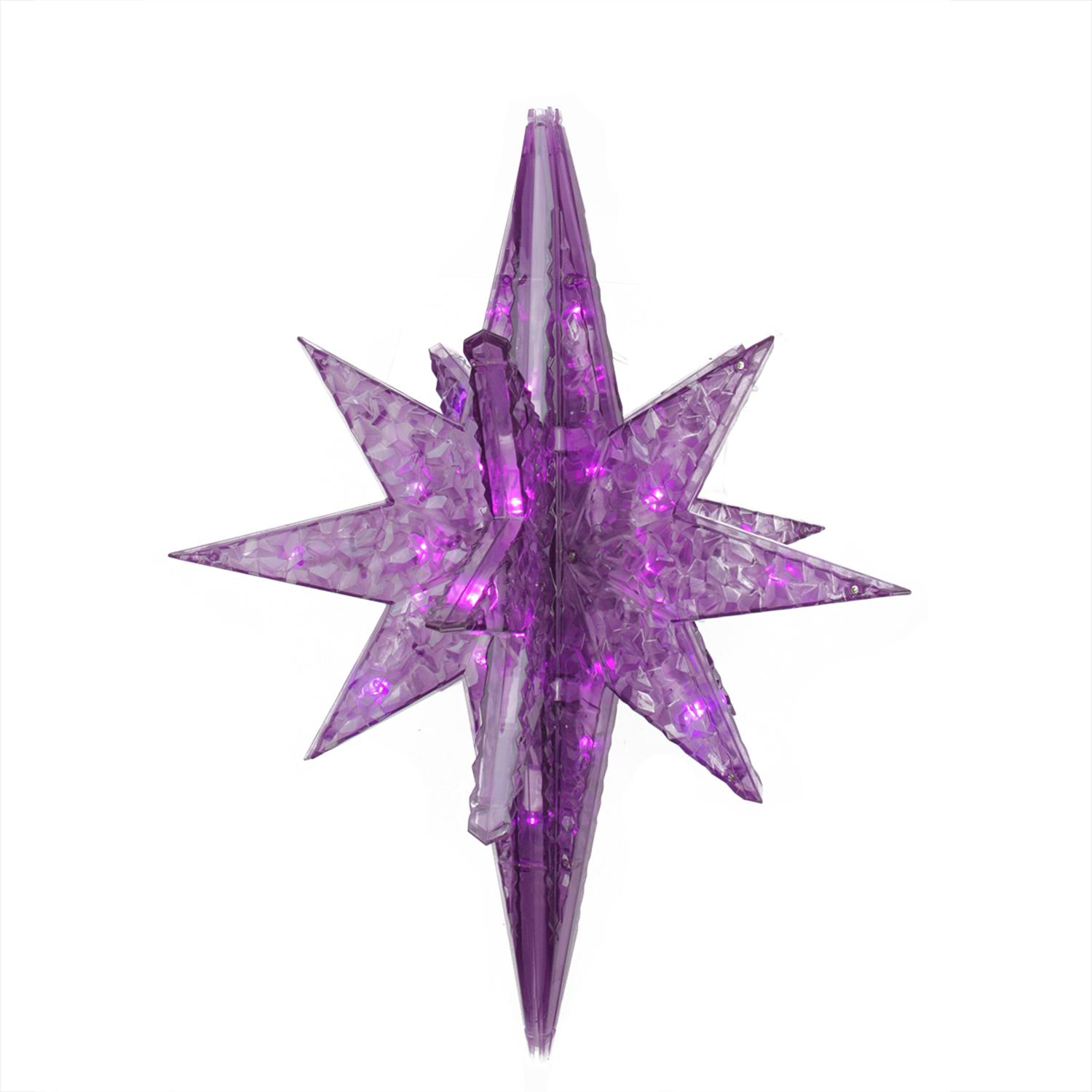Penn 19 Led Purple Twinkling 3d Bethlehem Star Hanging Christmas Decor