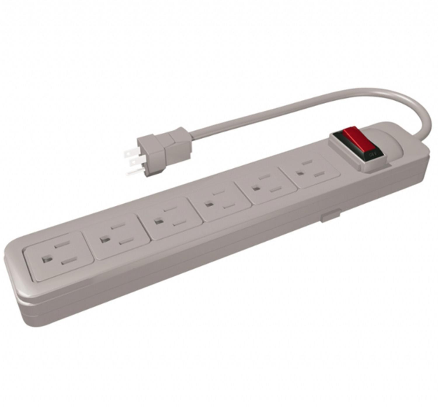 Westinghouse 6Outlet White Power Strip with BuiltIn Resettable