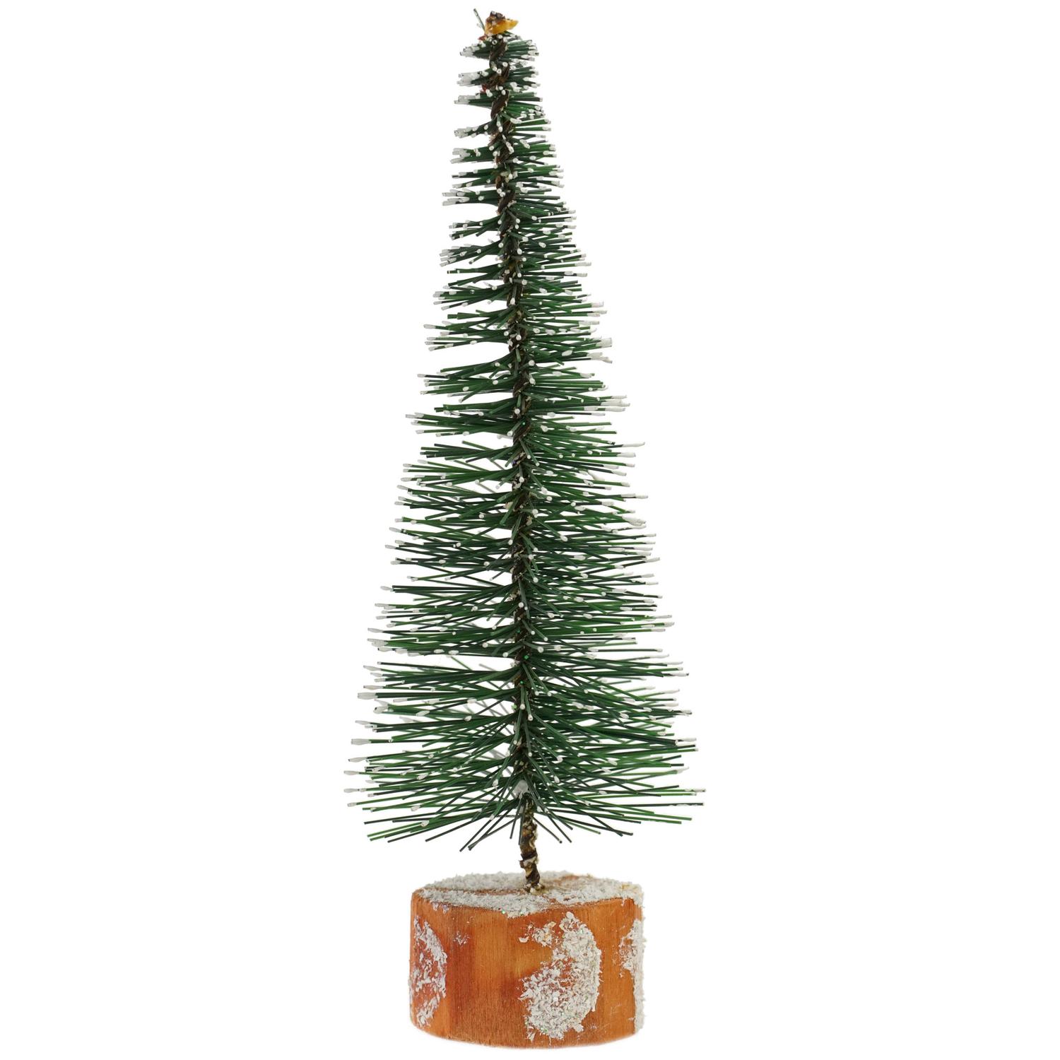 Vickerman 7" Frosted Green Bottle Brush Artificial Mini Pine Christmas