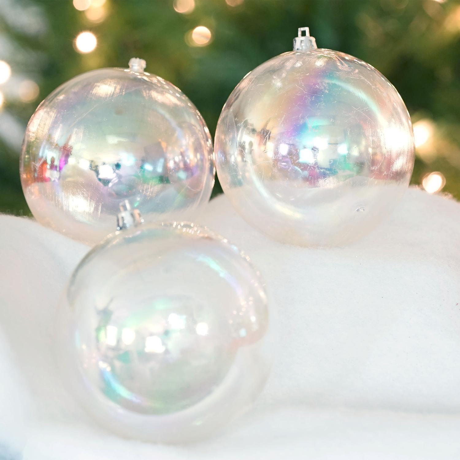 northlight 12ct shatterproof clear iridescent christmas ornaments 4 - Iridescent Christmas Tree Decorations northlight 12ct shatterproof clear iridescent christmas ornaments 4 - Iridescent Christmas Tree Decorations