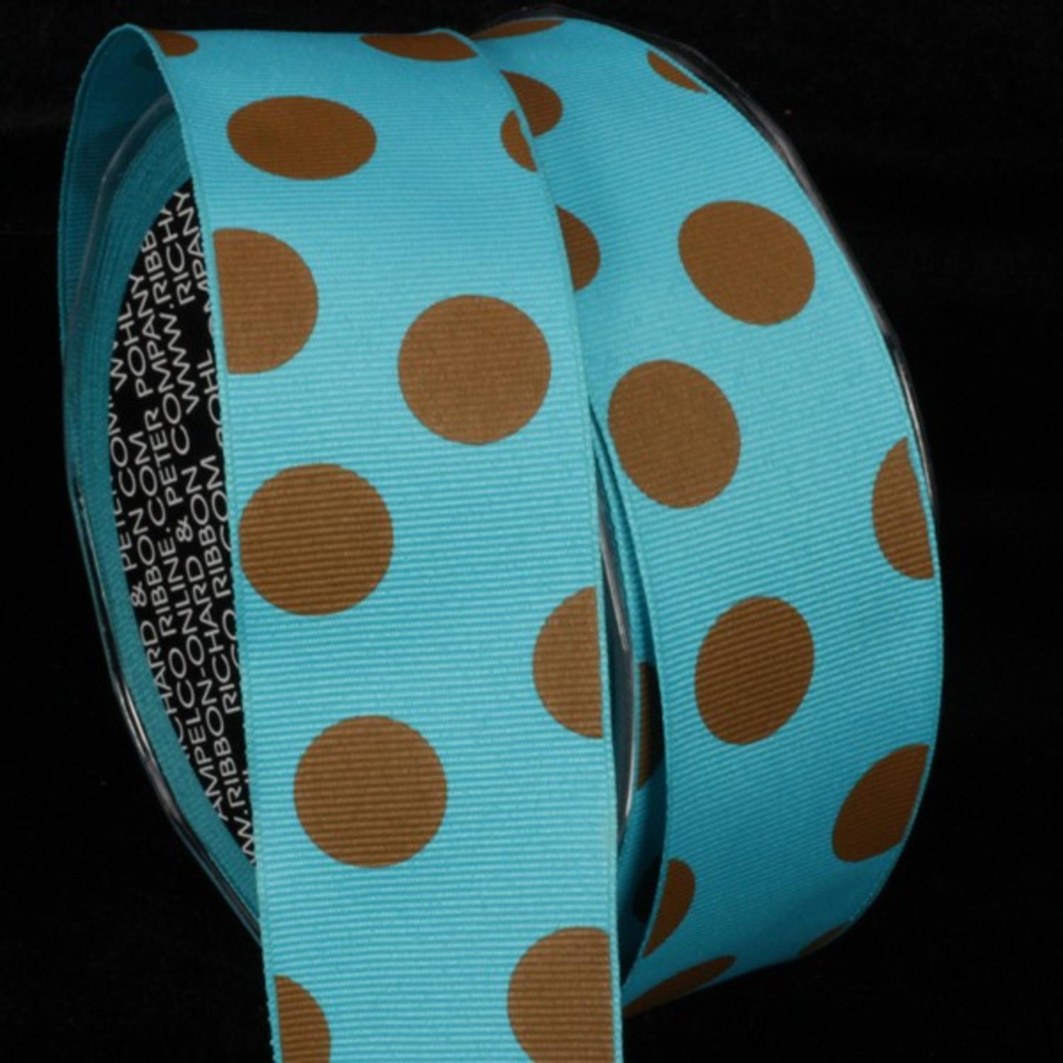 Ribbon Brown With Light Blue Dots 110