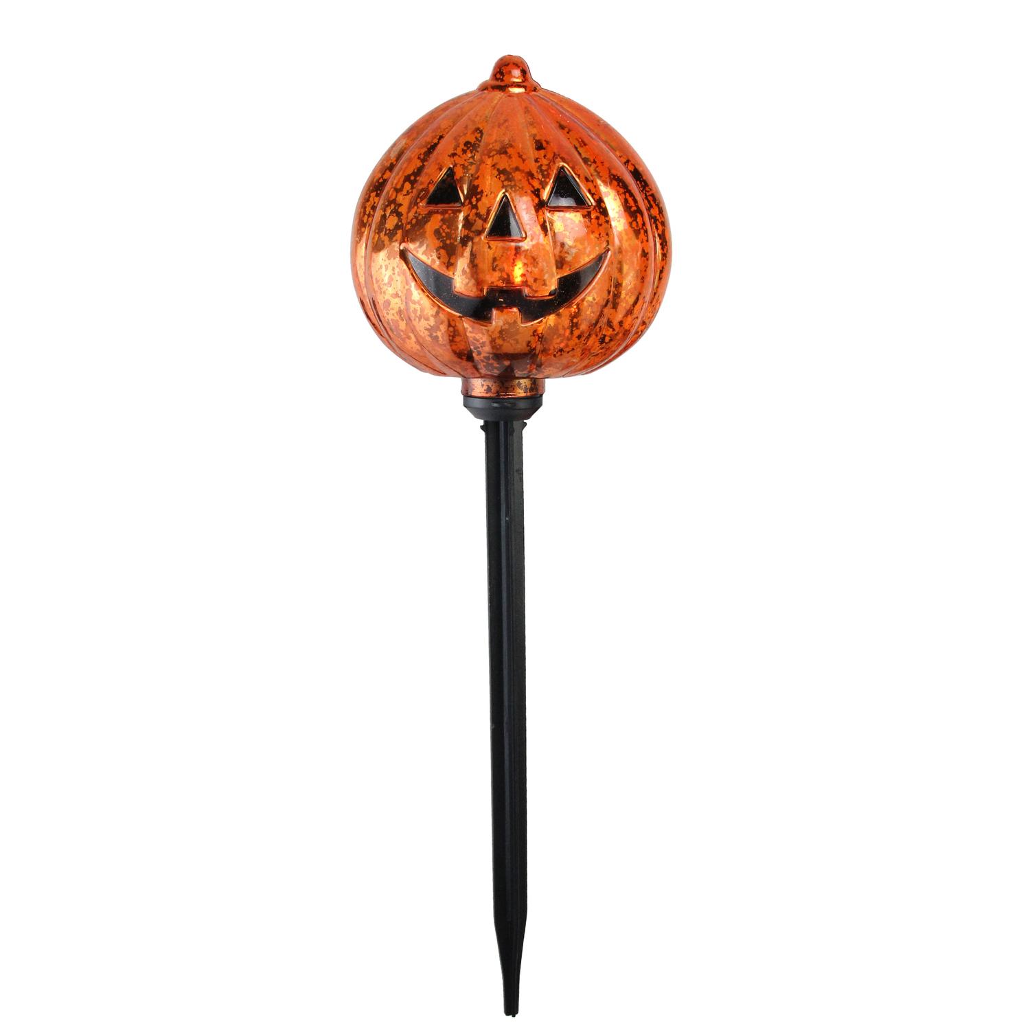 Northcape 3 Light Mercury Finish Flickering Pumpkin ...