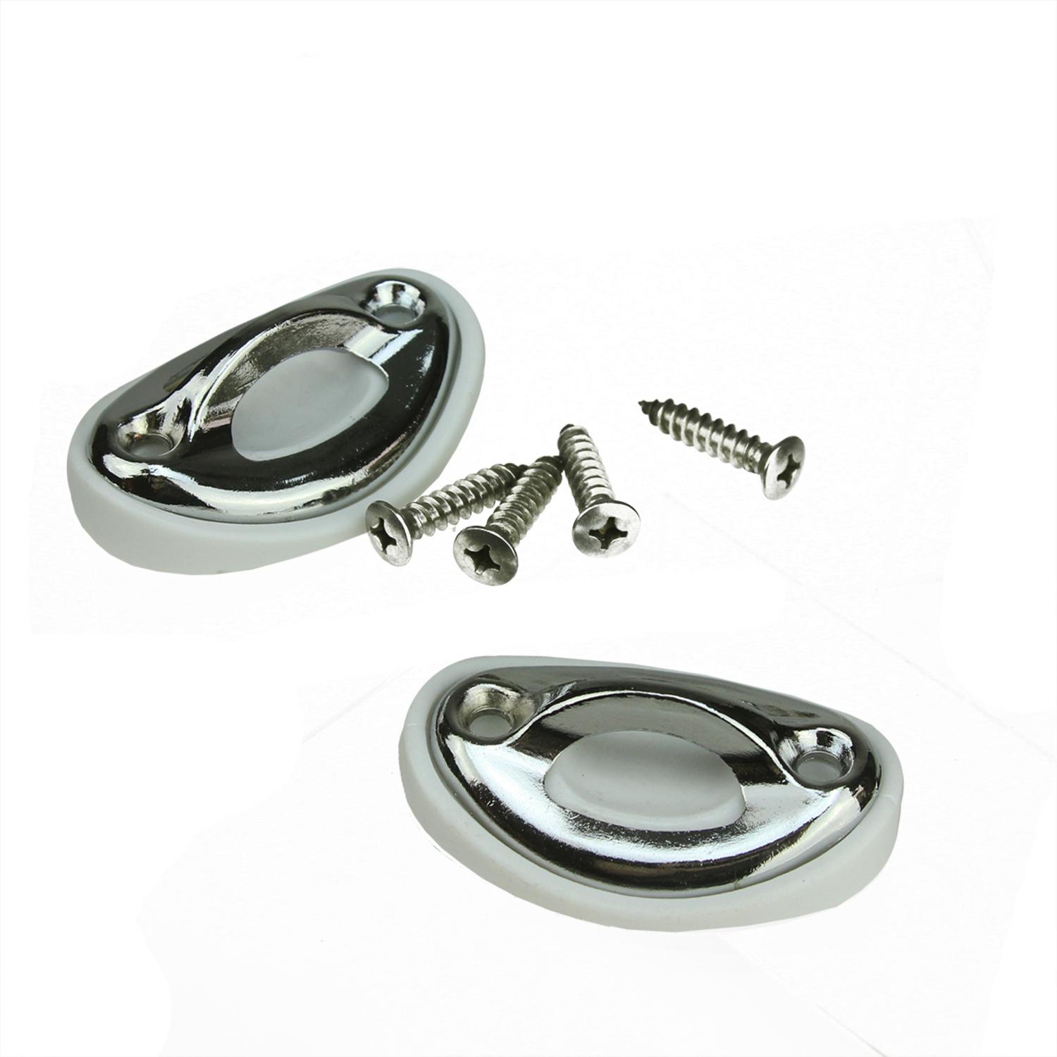 Pack of 2 Oval Metal Rope Wall Anchors for Swimming Pools and Spas Tanga