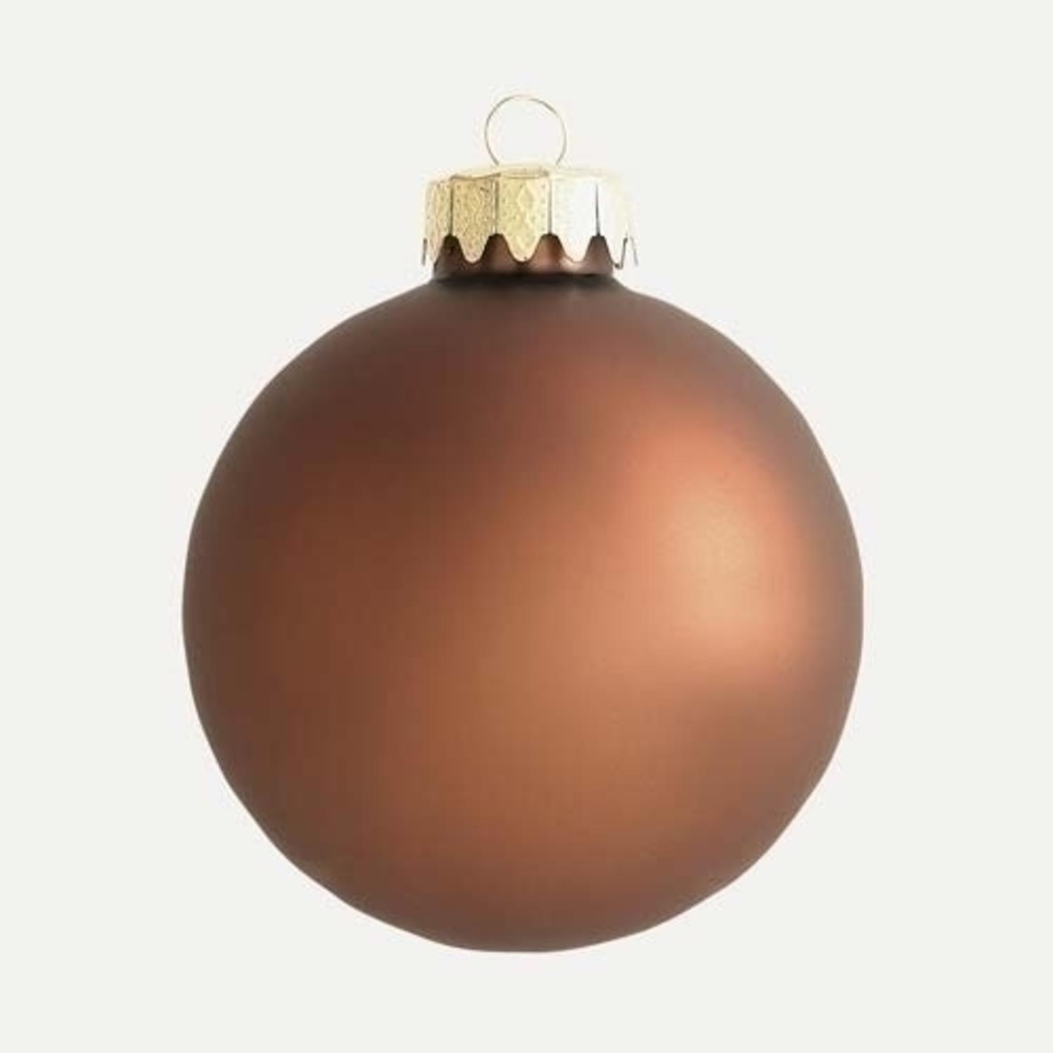Roman 120 Matte Chocolate Brown Glass Ball Christmas Ornaments 1.25