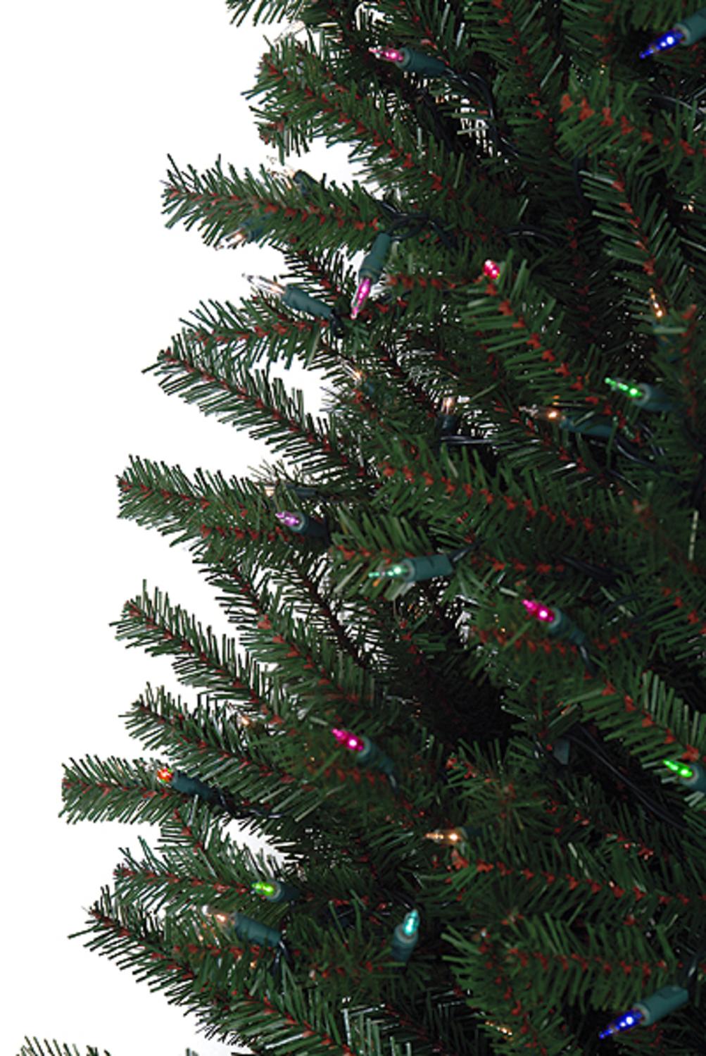 12' Slim Alexandria Pine PreLit Artificial Christmas Tree Multi