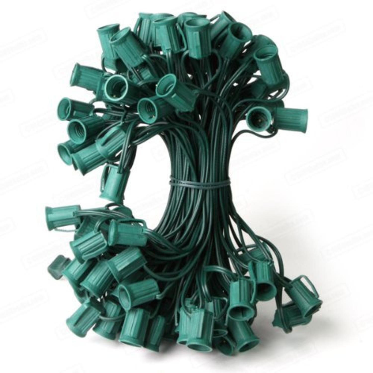 100' Commercial C7 Christmas Light Socket Set 12" Spacing 18 Gauge