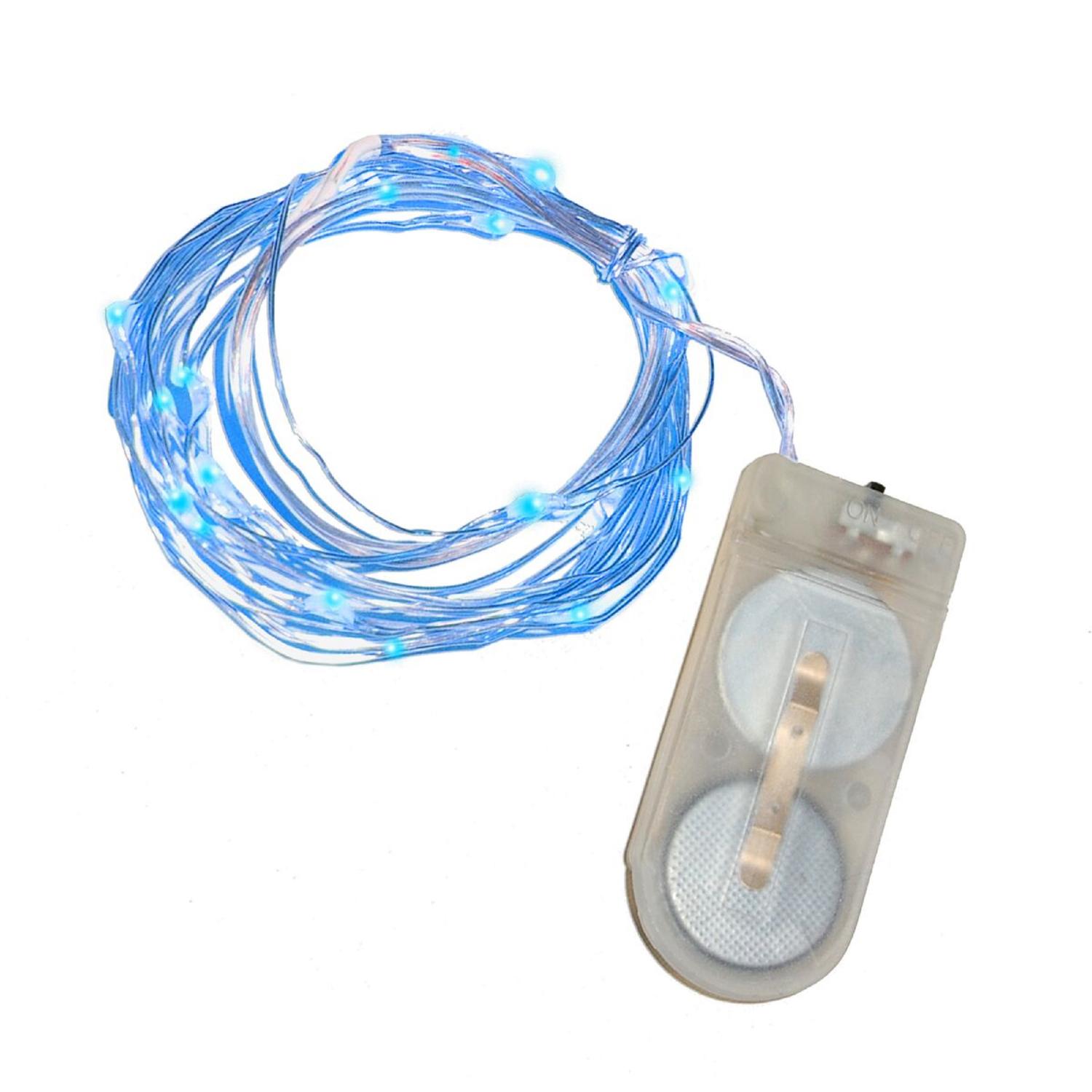 3 Battery Operated Bright Blue 20 LED Micro Rice Christmas Lights