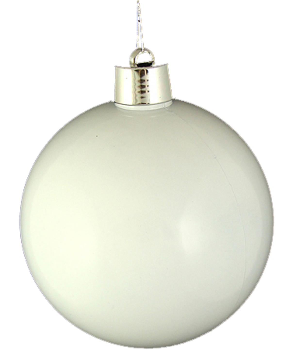 Huge Shiny Winter White Shatterproof Christmas Ball Ornament 12 (300mm ...