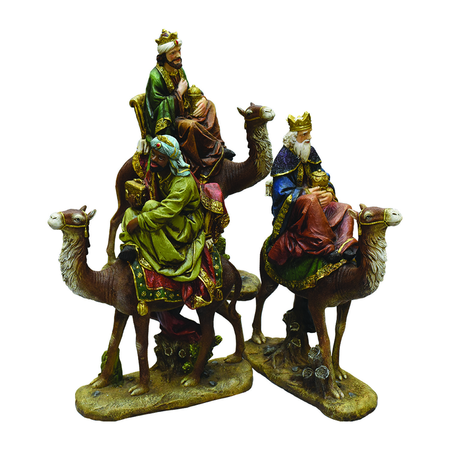 3-Piece 3 Kings on Camels Christmas Nativity Table Top Figurines ...