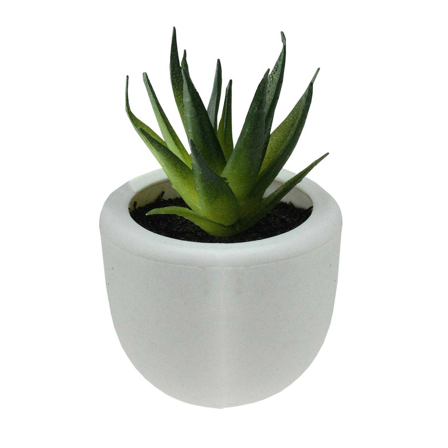 Northlight 3.5” Mini Artificial Succulent Planter White Pot Table Top
